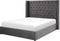 LUBBON - Bed met opbergruimte - Grijs - 160 x 200 cm - Fluweel