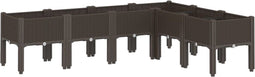 vidaXL - Plantenbak - met - poten - 160x120x42 - cm - polypropeen - bruin