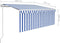 vidaXL - Luifel - automatisch - uittrekbaar - rolgordijn - 3,5x2,5 - m - blauw - wit