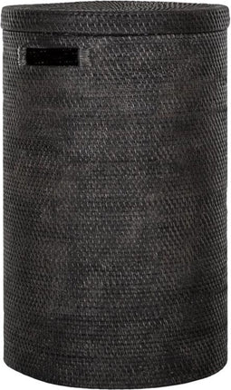 MUST Living Laundry basket Flores round Black,63xØ40 cm