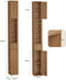 SoBuy BZR34-II-PF - Hoge Badkamerkast - Smalle Opbergkast met Lade en Verstelbare Planken - Naturel 20x20x180cm