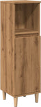 vidaXL - Badkamerkast - 30x30x100 - cm - bewerkt - hout - artisanaal - eikenkleurig