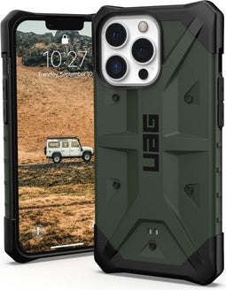 UAG - Pathfinder backcover hoes - Geschikt voor iPhone 13 Pro - Groen + Lunso Tempered Glass