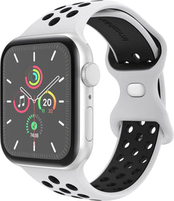 imoshion Sport⁺ bandje - Geschikt voor Apple Watch 1, 2, 3, 4, 5, 6, 7, 8, 9, 10 (42 mm), SE - 38/40/41 mm - Wit - M/L