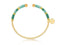 Scmyk BG-262 - Armband Bangle - Goud plated met turquoise draad - Goudkleurig
