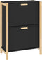 vidaXL - Schoenenkast - 57,5x33x80 - cm - bewerkt - hout - zwart