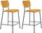 Zuiver Benson Barkruk - Zithoogte 65 Cm - Set Van 2 - Stof Okergeel - Zwart Metalen Frame
