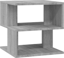 vidaXL - Bijzettafel - 40x40x40 - cm - bewerkt - hout - grijs - sonoma - eikenkleurig
