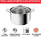 TEFAL B8646404 26 cm roestvrijstalen pan, Alle branders inclusief inductie, 6,5 L, Stevige handgrepen, Glazen deksel, Intuition XL
