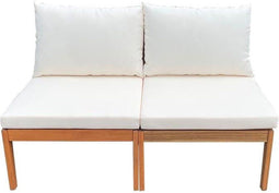 ALMA tuinbank in FSC acaciahout met kussens - 2 personen - Wit