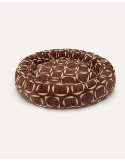 Dogguo Square-Circle Round Bed - Hondenmatras M - Afneembare hoes - Bruin & Geel