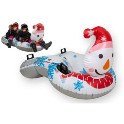 2-persoons opblaasbare sleeglijbaan, sneeuwpop 138x74x80 cm 35081
