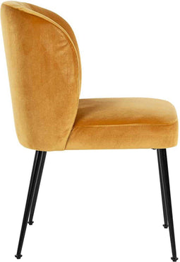 Richmond Interiors Stoel Fallon Gold Velvet / Black (Genova 401 Gold)