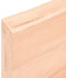vidaXL - Wandschap - 160x40x(2-6) - cm - onbehandeld - massief - eikenhout