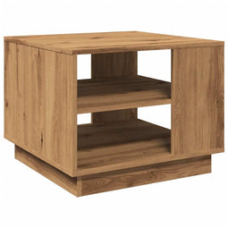 vidaXL - Salontafel - 55x55x42 - cm - bewerkt - hout - artisanaal - eikenkleurig