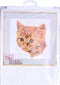 Thea Gouverneur - Borduurpakket met telpatroon - 931 - Voorgesorteerde DMC Garens - Rode Kat - Linnen - 30 cm x 40 cm - DIY Kit