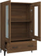 vidaXL - Hoge - kast - 70x31x115 - cm - bewerkt - hout - bruin - eikenkleur