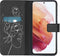 iMoshion Hoesje Geschikt voor Samsung Galaxy S21 Hoesje Met Pasjeshouder - iMoshion Design Softcase Bookcase - Meerkleurig / Woman Flower Black