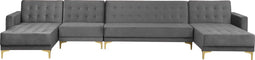 ABERDEEN - Bank U-vormig - Grijs - 6 persoons - Universeel - Fluweel