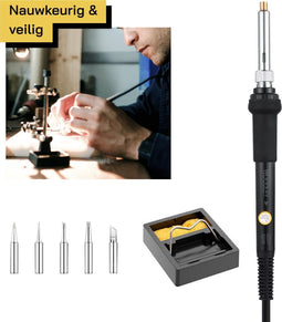 Woodley Houtbrander - Soldeerbout - 5 opzetstukken - Regelbare temperatuur (1 stuk)