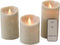 Anna's Collection LED stompkaarsen - set van 3 - bewegende LED-vlam - taupe (3 st)