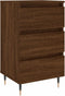 vidaXL - Nachtkastje - 40x35x69 - cm - bewerkt - hout - bruin - eikenkleur