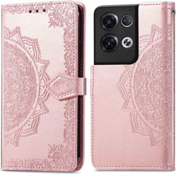 iMoshion Hoesje Geschikt voor Oppo Reno 8 Pro 5G Hoesje Met Pasjeshouder - iMoshion Mandala Bookcase - rosé goud