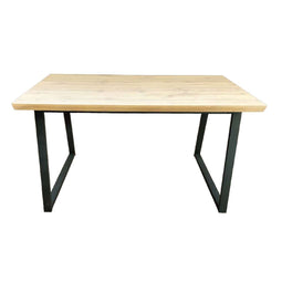 Eettafel Versa - Bijzettafel - Eettafel - 80 x 75 x 140 cm - Bruin/Zwart