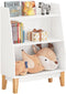 SoBuy KMB47-W - Kinderboekenrek - 3 Opbergvakken - Wit