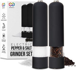 Infinity Goods Elektrische Peper- En Zoutmolen Set - Verstelbare Maalgraad - Zwart