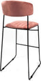 Mundo Stapelbare barkruk roze, velvet gestoffeerd, brandvertragend - SET VAN 2