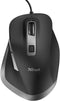 Trust Fyda - Ergonomische Draad Muis - 600-5000 DPI - 6 knoppen (rechtshandig)