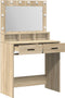 vidaXL - Kaptafel - met - LED-verlichting - - - Sonoma - Eiken - - - 79 - x - 41 - x - 135 - cm