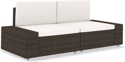 vidaXL - Tweezitsbank - sectioneel - poly - rattan - bruin