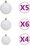 vidaXL - Kunstkerstboom - met - verlichting - en - kerstballen - 180 - cm - wit