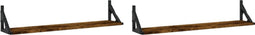 vidaXL - Wandschappen - 2 - st - 80x15x15,5 - cm - bewerkt - hout - gerookt - eiken