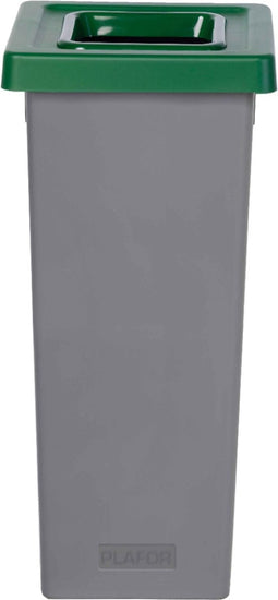 Plafor Fit Bin, Prullenbak voor afvalscheiding - 53L – Grijs/Groen - met 5 gratis stickers – recycle – afvalbak - vuilnisbak – afvalemmer – afvalscheiding – vuilnisemmer – sorteerafvalemmer – recycling – hygiënisch - kantoor - keuken