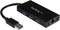 StarTech ST3300GU3B - Draagbare USB 3.0 Hub - 3-poorts met Gigabit Ethernet - Zwart