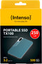 Intenso TX100 - Externe SSD 250GB - USB 3.2 Gen 1x1 tot 500 MB/s - Blauw Grijs