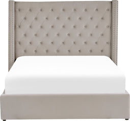 LUBBON - Bed met opbergruimte - Lichtgrijs - 140 x 200 cm - Fluweel