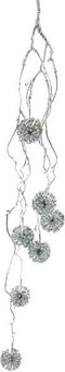 Kunstbloem allium ball spray hanging silver 87 cm