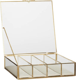 Hubsch Glazen display kistjes glas messing