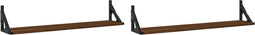 vidaXL - Wandschappen - 2 - st - 80x15x15,5 - cm - bewerkt - hout - bruin - eikenkleur