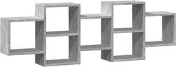 vidaXL - Wandschap - 129x18x42 - cm - bewerkt - hout - betongrijs