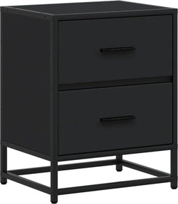 vidaXL - Nachtkastje - 40x31x50 - cm - bewerkt - hout - zwart