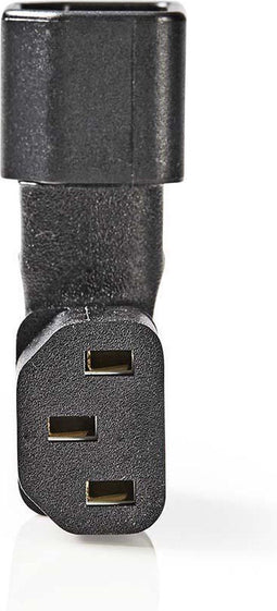 Nedis Verlengstekker - IEC-320-C13 - IEC-320-C14 - Links Gehoekt - Vernikkeld - PVC - Zwart - Envelop - 1 Stuks