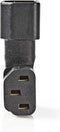 Nedis Verlengstekker - IEC-320-C13 - IEC-320-C14 - Links Gehoekt - Vernikkeld - PVC - Zwart - Envelop - 1 Stuks