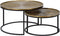 Atmooz - Bijzettafel Timon (set van 2) - Rond - Binnen - Interieur -Goud Brons en zwart - Hoogte 41cm - Metaal