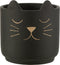 J-Line bloempot Kat - keramiek - zwart/goud - large - Ø 19 cm