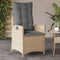 vidaXL - Tuinstoelen - 2 - st - verstelbaar - kussens - poly - rattan - gemengd - beige
